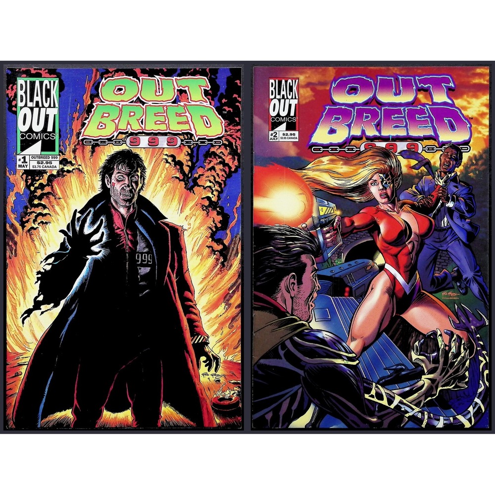 Outbreed 999 #1-2 Lot Black Out Comics‎ 1995 Independent Sci-Fi Action